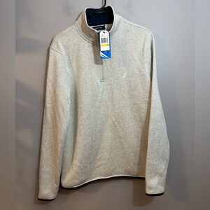 Nautica new with tags. Sweater fleece 3/4 zip, Oatmeal, Medium
